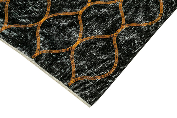Geometric Carpet Siyah Geometrik Pamuk Yün El Dokuma Halısı 144x364 Agacan