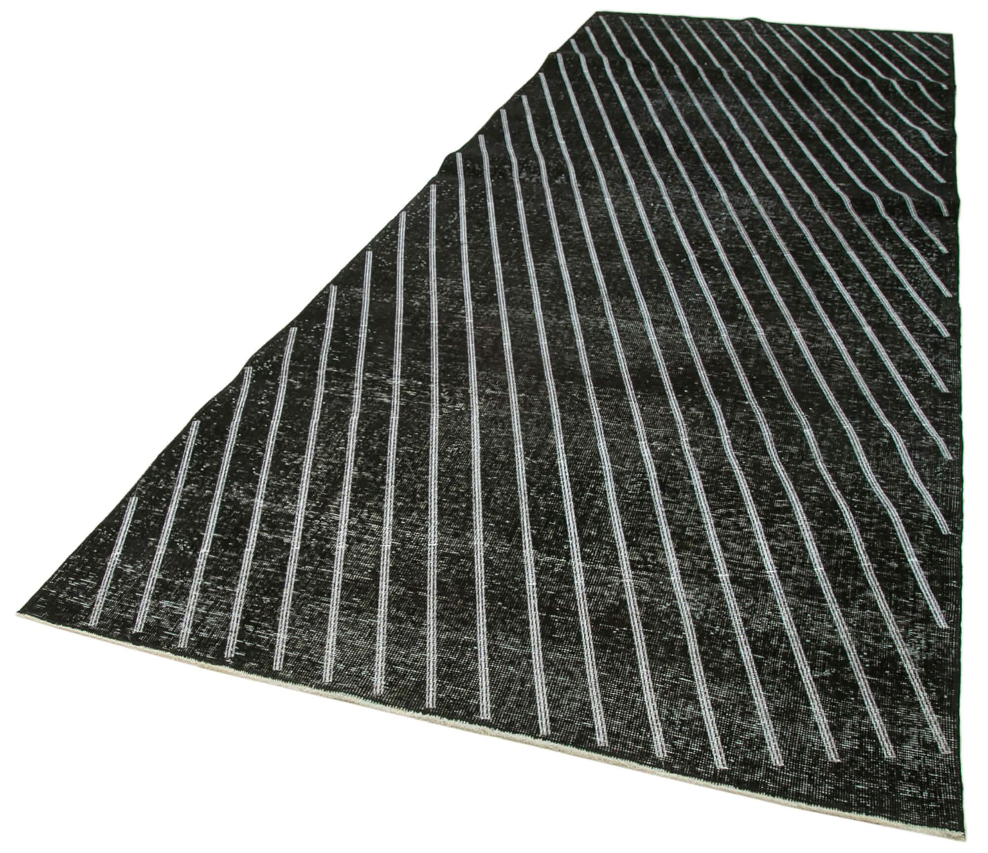 Geometric Carpet Siyah Geometrik Pamuk Yün El Dokuma Halısı 150x400 Agacan