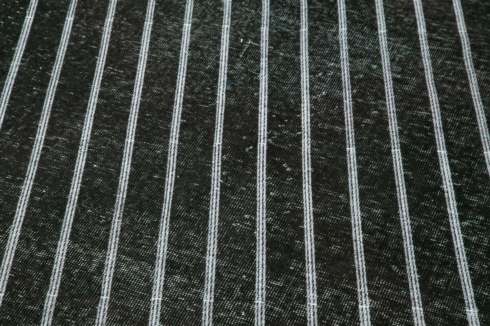 Geometric Carpet Siyah Geometrik Pamuk Yün El Dokuma Halısı 150x400 Agacan