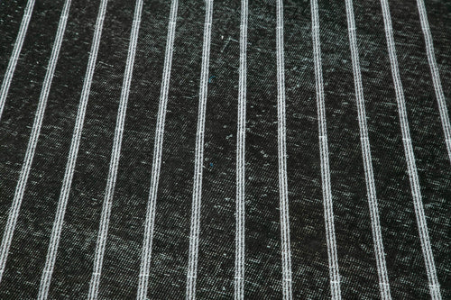 Geometric Carpet Siyah Geometrik Pamuk Yün El Dokuma Halısı 150x400 Agacan