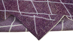 Geometric Carpet Mor Geometrik Pamuk Yün El Dokuma Halısı 139x392 Agacan