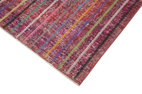 Geometric Carpet Pembe Geometrik Pamuk Yün El Dokuma Halısı 138x390 Agacan