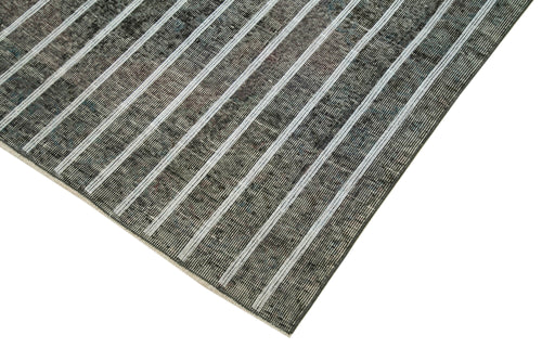 Geometric Carpet Gri Geometrik Pamuk Yün El Dokuma Halısı 138x286 Agacan