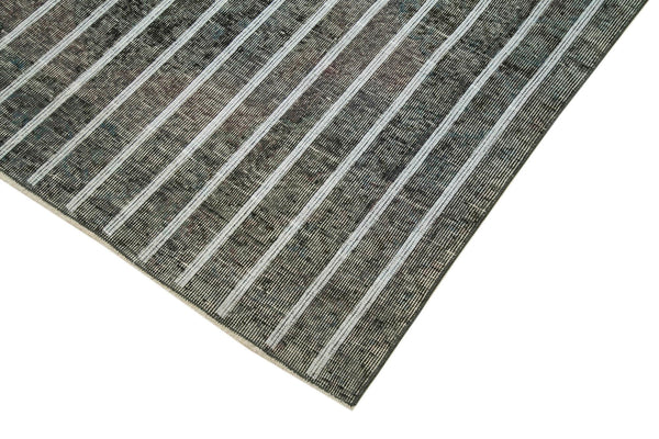 Geometric Carpet Gri Geometrik Pamuk Yün El Dokuma Halısı 138x286 Agacan