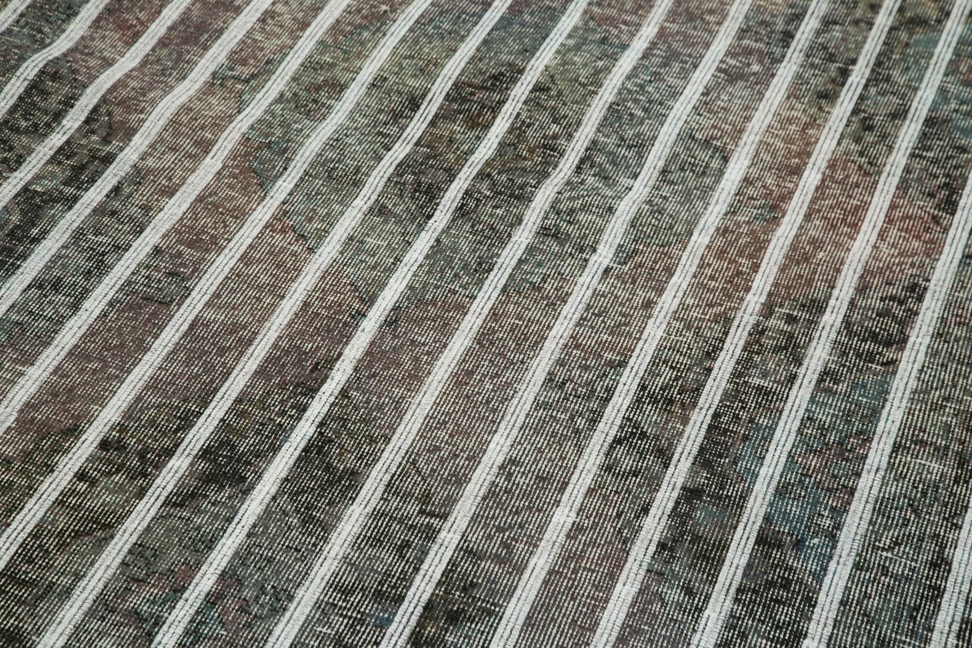 Geometric Carpet Gri Geometrik Pamuk Yün El Dokuma Halısı 138x286 Agacan