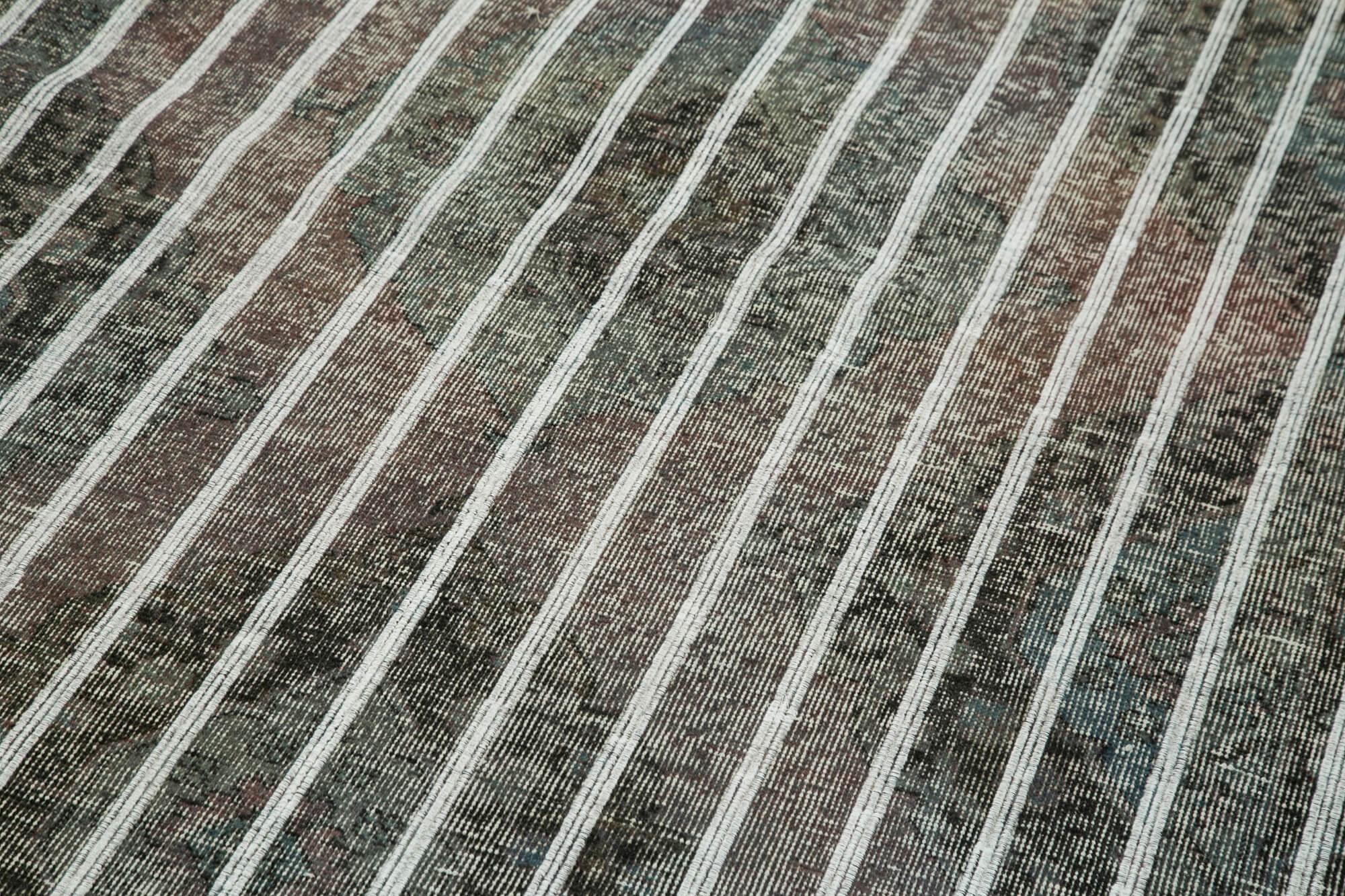 Geometric Carpet Gri Geometrik Pamuk Yün El Dokuma Halısı 138x286 Agacan