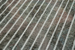 Geometric Carpet Gri Geometrik Pamuk Yün El Dokuma Halısı 138x286 Agacan