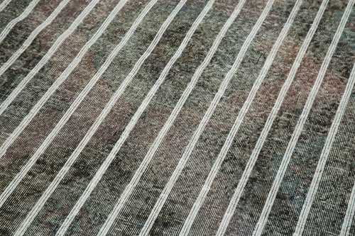 Geometric Carpet Gri Geometrik Pamuk Yün El Dokuma Halısı 138x286 Agacan