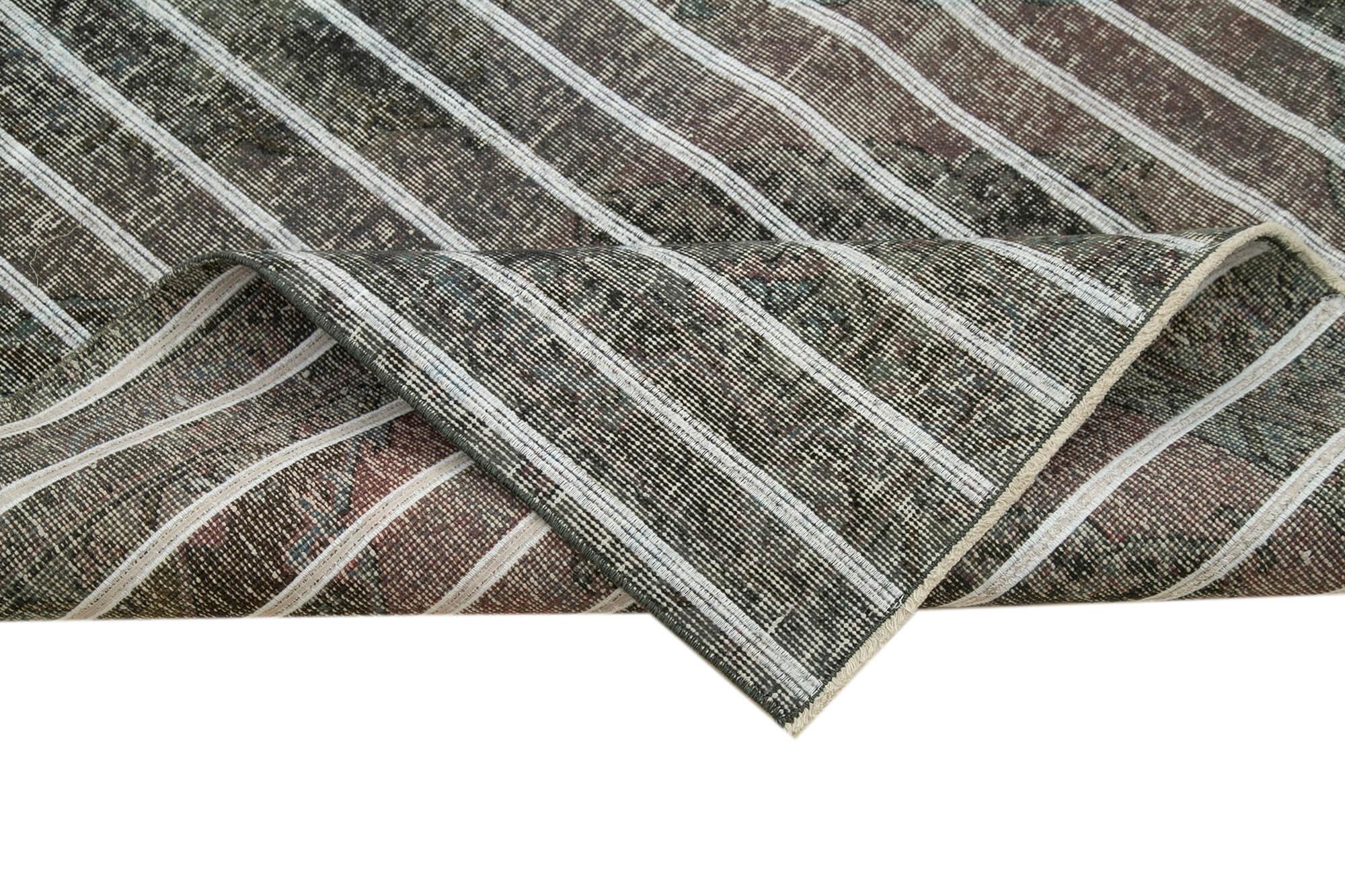 Geometric Carpet Gri Geometrik Pamuk Yün El Dokuma Halısı 138x286 Agacan