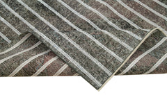 Geometric Carpet Gri Geometrik Pamuk Yün El Dokuma Halısı 138x286 Agacan