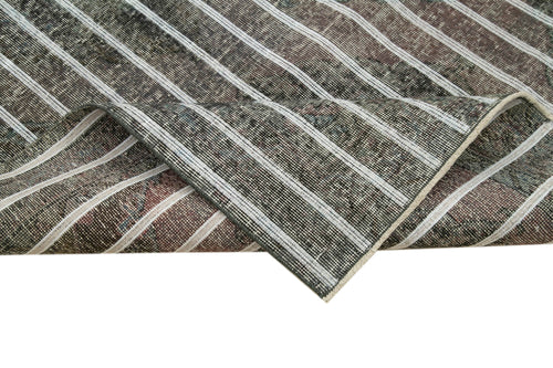 Geometric Carpet Gri Geometrik Pamuk Yün El Dokuma Halısı 138x286 Agacan