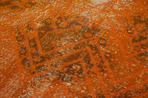 Geometric Carpet Turuncu Geometrik Pamuk Yün El Dokuma Halısı 138x382 Agacan