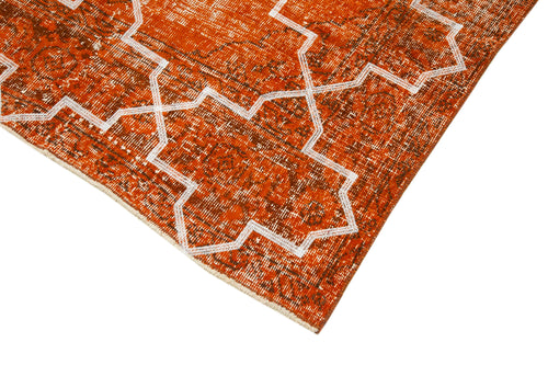 Geometric Carpet Turuncu Geometrik Pamuk Yün El Dokuma Halısı 144x380 Agacan