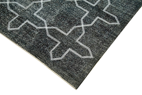 Geometric Carpet Gri Geometrik Pamuk Yün El Dokuma Halısı 150x410 Agacan