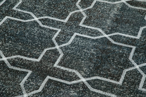 Geometric Carpet Gri Geometrik Pamuk Yün El Dokuma Halısı 150x410 Agacan