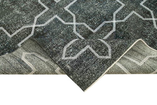 Geometric Carpet Gri Geometrik Pamuk Yün El Dokuma Halısı 150x410 Agacan