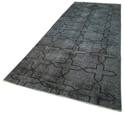 Geometric Carpet Siyah Geometrik Pamuk Yün El Dokuma Halısı 140x386 Agacan