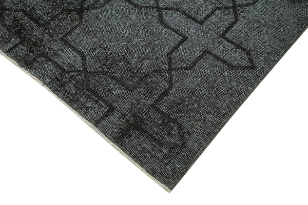 Geometric Carpet Siyah Geometrik Pamuk Yün El Dokuma Halısı 140x386 Agacan