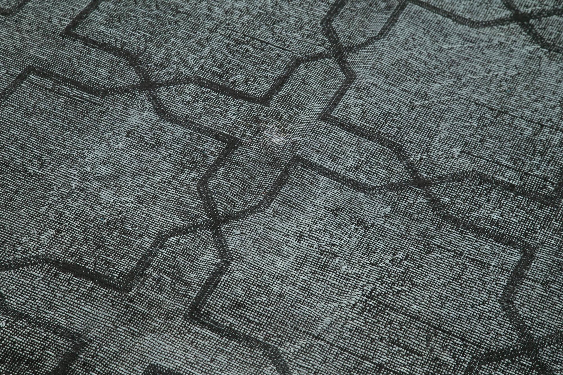 Geometric Carpet Siyah Geometrik Pamuk Yün El Dokuma Halısı 140x386 Agacan