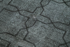 Geometric Carpet Siyah Geometrik Pamuk Yün El Dokuma Halısı 140x386 Agacan