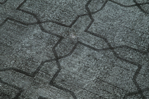 Geometric Carpet Siyah Geometrik Pamuk Yün El Dokuma Halısı 140x386 Agacan