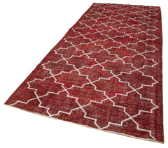 Geometric Carpet Kırmızı Geometrik Pamuk Yün El Dokuma Halısı 150x380 Agacan