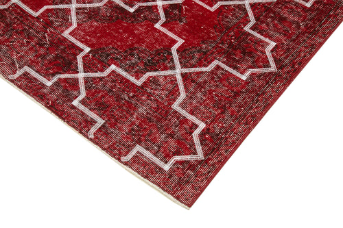Geometric Carpet Kırmızı Geometrik Pamuk Yün El Dokuma Halısı 148x351 Agacan