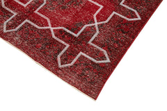 Geometric Carpet Kırmızı Geometrik Pamuk Yün El Dokuma Halısı 140x412 Agacan