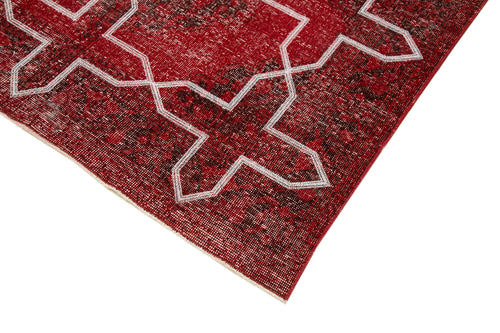 Geometric Carpet Kırmızı Geometrik Pamuk Yün El Dokuma Halısı 140x412 Agacan