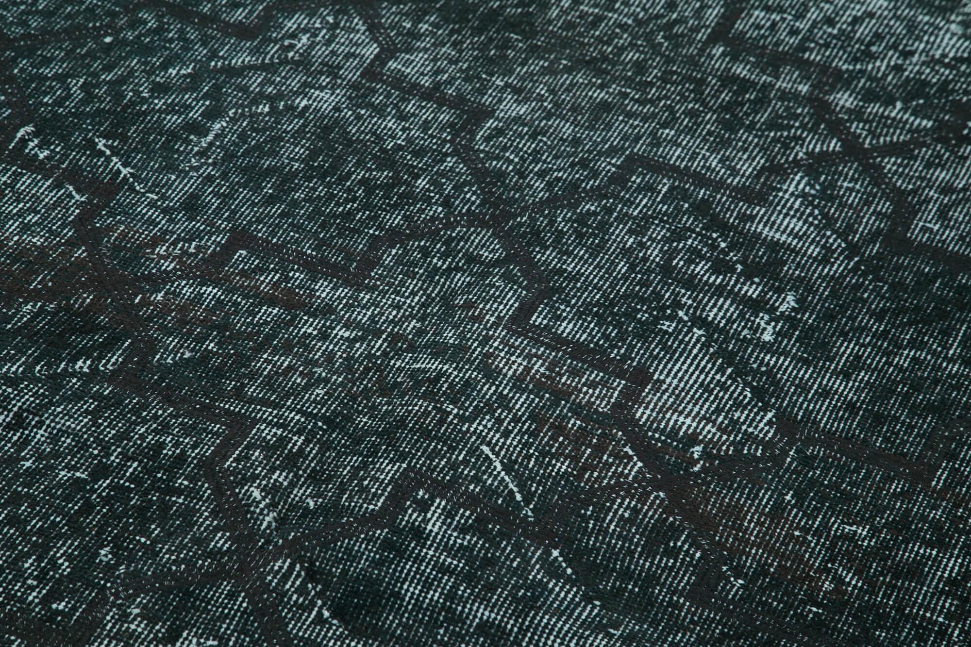 Geometric Carpet Siyah Geometrik Pamuk Yün El Dokuma Halısı 144x348 Agacan