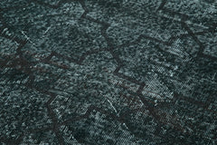 Geometric Carpet Siyah Geometrik Pamuk Yün El Dokuma Halısı 144x348 Agacan