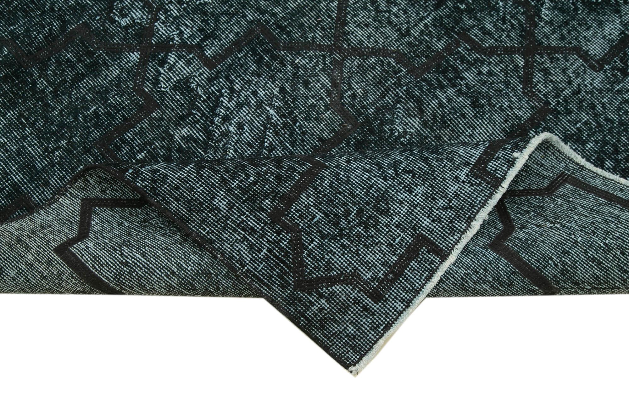 Geometric Carpet Siyah Geometrik Pamuk Yün El Dokuma Halısı 144x348 Agacan