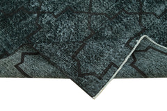 Geometric Carpet Siyah Geometrik Pamuk Yün El Dokuma Halısı 144x348 Agacan