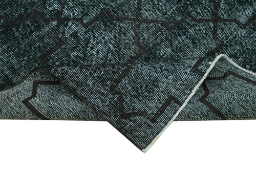 Geometric Carpet Siyah Geometrik Pamuk Yün El Dokuma Halısı 144x348 Agacan