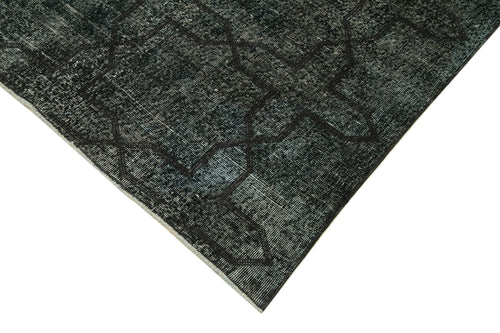 Geometric Carpet Siyah Geometrik Pamuk Yün El Dokuma Halısı 141x375 Agacan