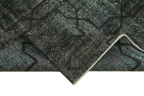 Geometric Carpet Siyah Geometrik Pamuk Yün El Dokuma Halısı 141x375 Agacan