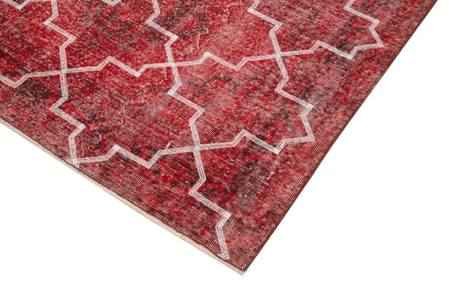 Geometric Carpet Kırmızı Geometrik Pamuk Yün El Dokuma Halısı 145x382 Agacan