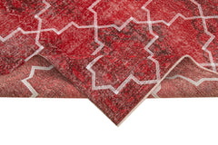 Geometric Carpet Kırmızı Geometrik Pamuk Yün El Dokuma Halısı 145x382 Agacan