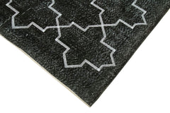 Geometric Carpet Siyah Geometrik Pamuk Yün El Dokuma Halısı 152x376 Agacan
