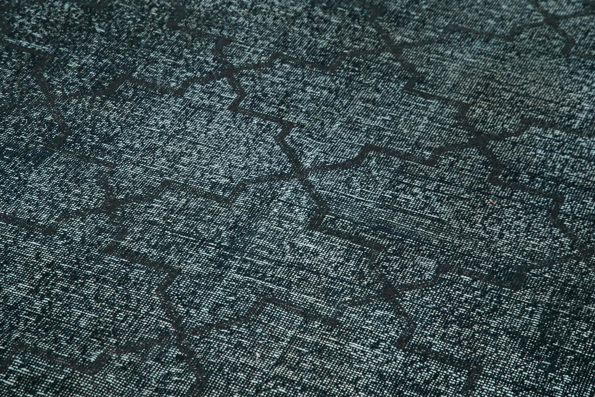 Geometric Carpet Siyah Geometrik Pamuk Yün El Dokuma Halısı 143x410 Agacan