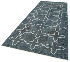 Geometric Carpet Gri Geometrik Pamuk Yün El Dokuma Halısı 136x371 Agacan