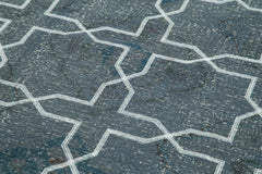 Geometric Carpet Gri Geometrik Pamuk Yün El Dokuma Halısı 136x371 Agacan