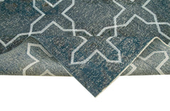 Geometric Carpet Gri Geometrik Pamuk Yün El Dokuma Halısı 136x371 Agacan
