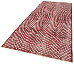 Geometric Carpet Kırmızı Geometrik Pamuk Yün El Dokuma Halısı 146x382 Agacan