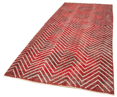 Geometric Carpet Kırmızı Geometrik Pamuk Yün El Dokuma Halısı 151x372 Agacan
