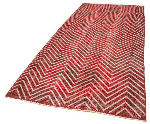 Geometric Carpet Kırmızı Geometrik Pamuk Yün El Dokuma Halısı 151x372 Agacan