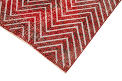 Geometric Carpet Kırmızı Geometrik Pamuk Yün El Dokuma Halısı 151x372 Agacan