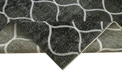 Geometric Carpet Siyah Geometrik Pamuk Yün El Dokuma Halısı 145x392 Agacan