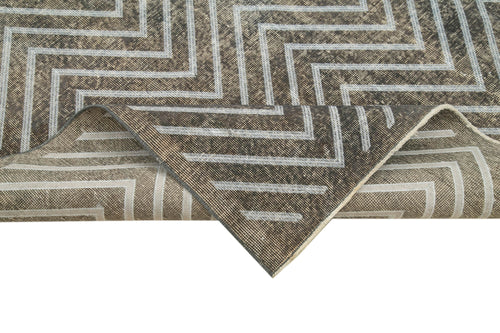 Geometric Carpet Gri Geometrik Pamuk Yün El Dokuma Halısı 148x372 Agacan