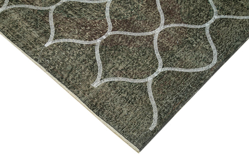 Geometric Carpet Gri Geometrik Pamuk Yün El Dokuma Halısı 143x395 Agacan